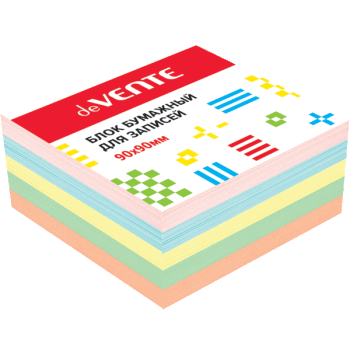 Блок для записей 90х90х50 5 цвет. Devente 2012800, Mazari 16733 1/24