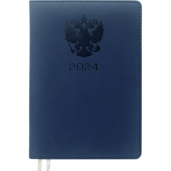 Еженедельник А4 2026г deVente Emblem кожзам синий 2236615