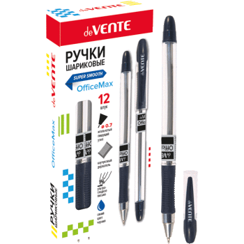 Масляная ручка DeVente Office Max 5073340 с грипом черная 5073839 /