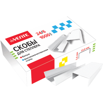Скобы №24 Devente белые 4141700 1/10