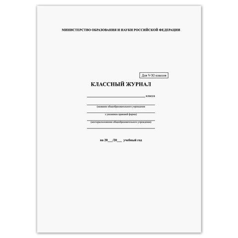 Классный журнал 5-9 классы  1/20