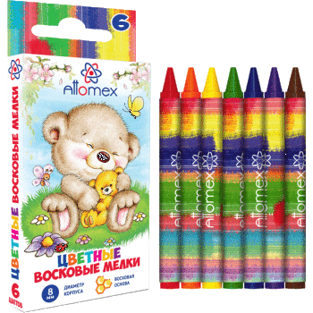 Восковые мелки 6цв Пифагор 227278 1/24