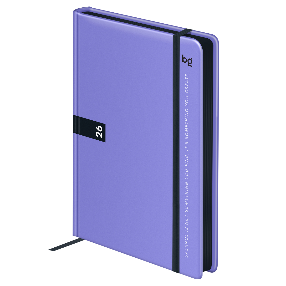 Ежедневник А6 2026г BG Monochrome soft touch резинка лиловый, розовый 9622/4