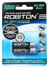 Батарея- аккумулятор Robiton 1050/1000mAh AAA мизин. 1/2