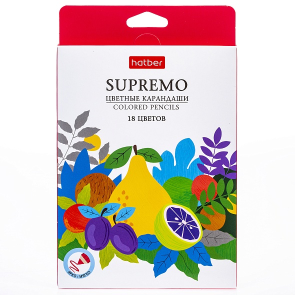 Карандаши 18цв Hatber мягкие Alto colore 94521, Supremo 079892 1/8