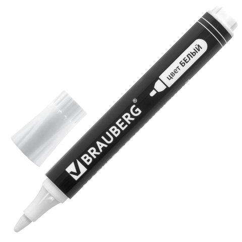 Маркер перман. Brauberg белый 5мм 151506