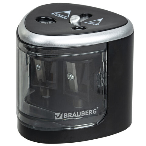 Точилка электрическая 2 отверстия Brauberg 270581 черная