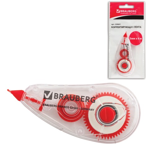 Корректирующая лента Brauberg 6м арт.220641