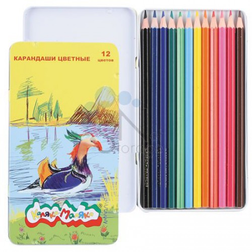Карандаши 12цв "Каляка, гигантозавр" металлич. пенал  1/12