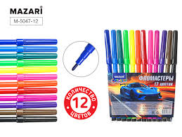 Фломастеры 12цв Mazari машина 5047-12 1/12