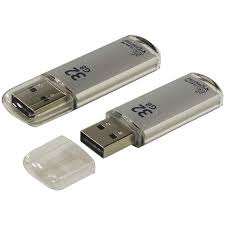 Флэш диск USB Smart buy 32gb V-Cut металл серебр. черный