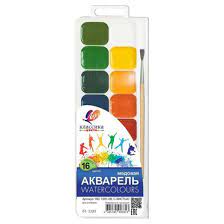 Краски аквар. 16цв Луч "Классика" с кистью 19с1291 1/28