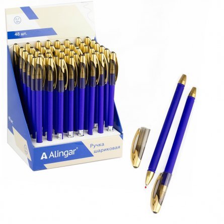 Масляная ручка Alingar 6514 soft покрытие золоченый након. колпачок