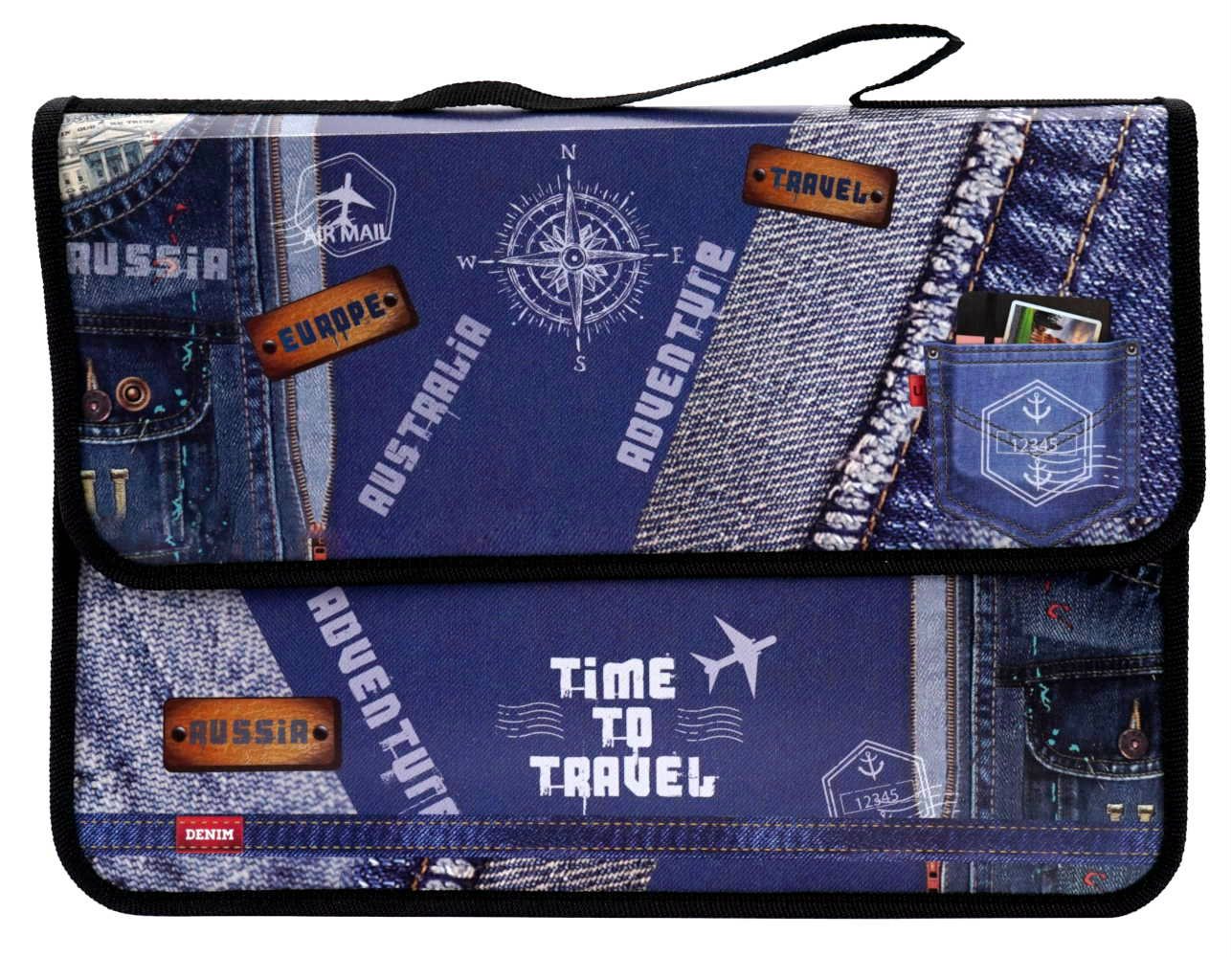 Папка для тетрадей А4 ручки тесьма ПМ-А4-23 Racing машина, Jeans Travel 1/30
