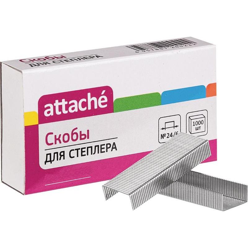 Скобы №24 Attache никелиров. 865790 1/10