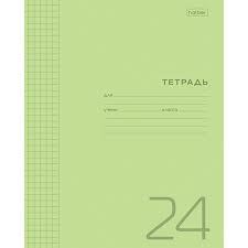Тетрадь 24л линия Хатбер пластик зеленая 1/100