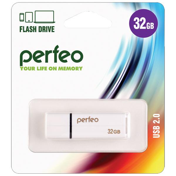 Флэш диск USB Perfeo 32gb белый C01G2W032