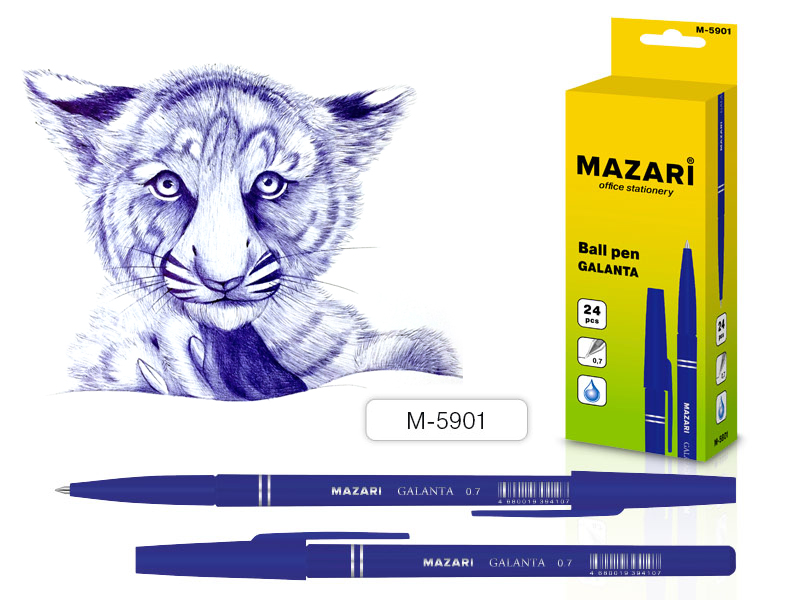 Масляная ручка Mazari 5901 цвет.корпус синяя 1/50