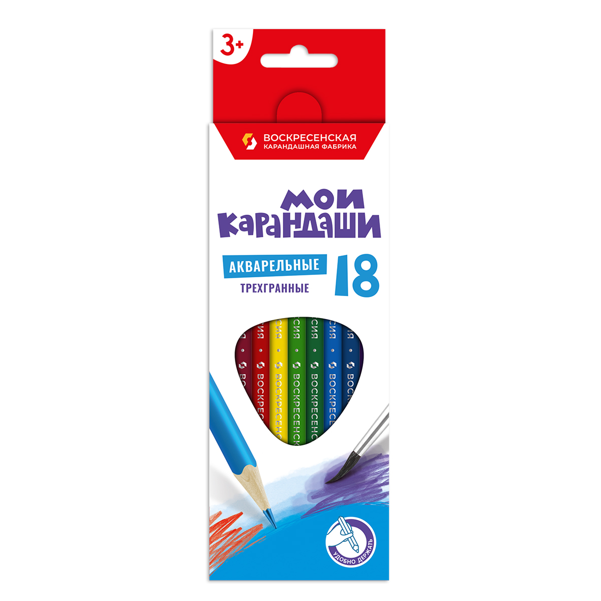 Карандаши акварельные 18цв ВКФ "Мои карандаши 1/8