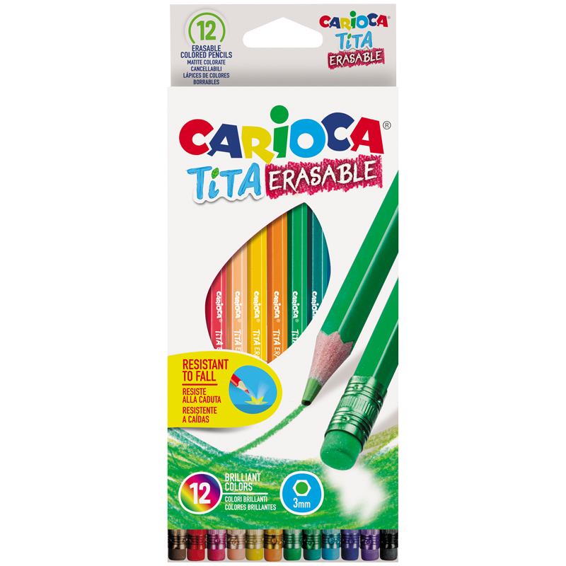 Карандаши 12цв Carioca Erasable с ластиком 42897 1/12