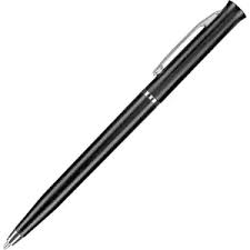 Авторучка Attache 1484139 синяя, черный корпус, металл.клип