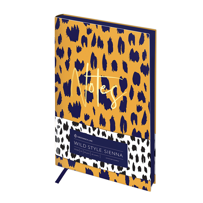 Записная книга А5 80л Greenwich кожзам Wild Style тон.блок цвет рез 30776