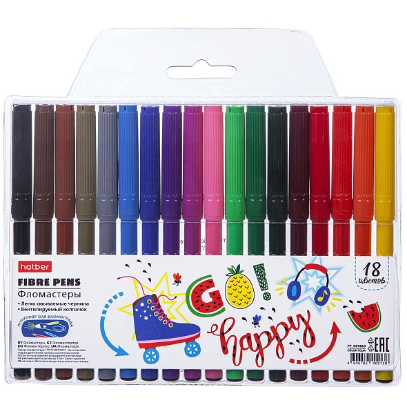 Фломастеры 18цв Hatber Color tour 69863 1/12