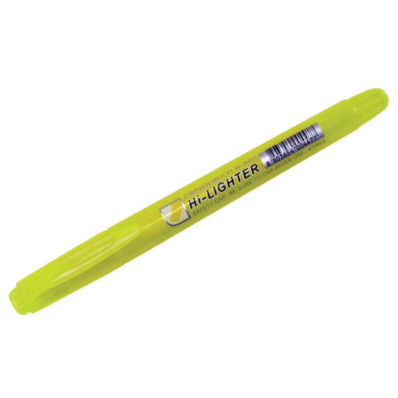 Текстовыделитель "Crown H-500" желтый 1/12