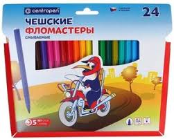 Фломастеры 24цв Centropen 7790 смывые конверт пингвины 1/12