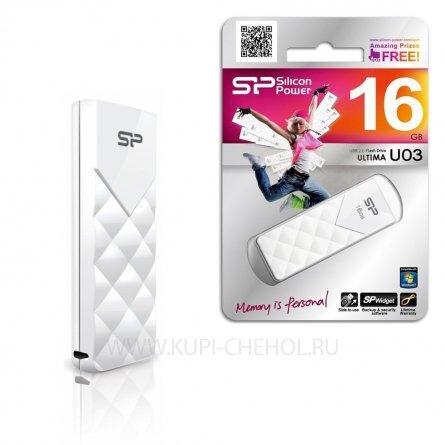 Флэш диск USB Silicon Power 16GB Ultima U03, белый