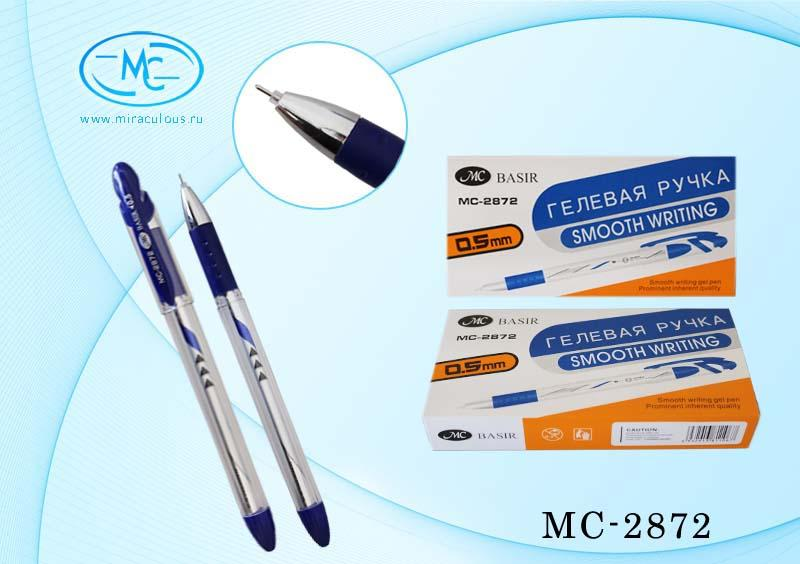 Гелевая ручка Miraculos MC-2872 игольч. с рез. черная 1/12