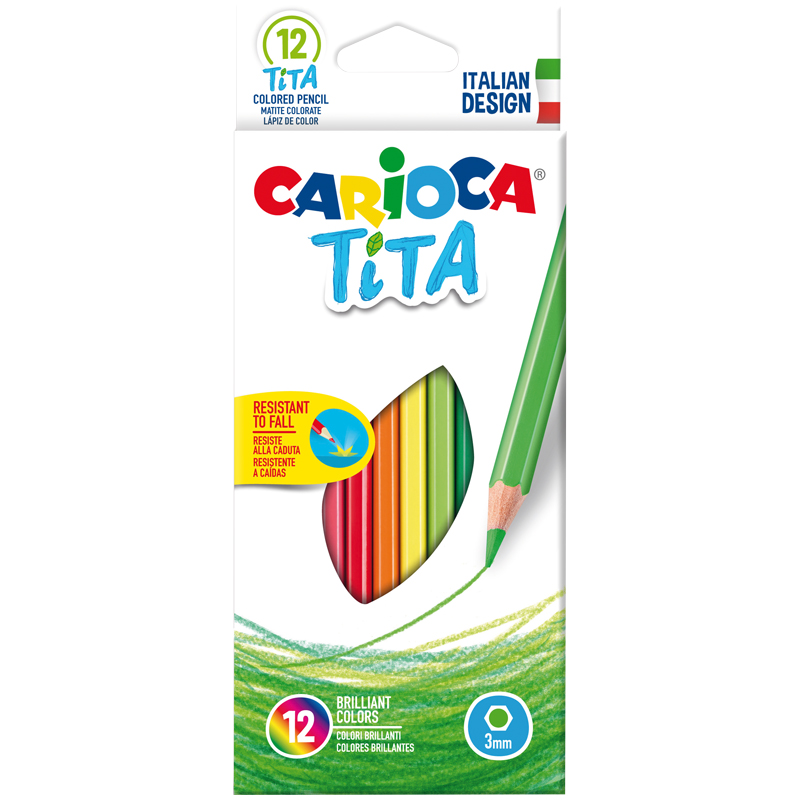 Карандаши 12цв Carioca Tita пластик 42793 Италия мягкие