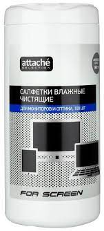 Салфетки чистящие влажные для экранов Attache 100шт в тубе 1763025 1/12