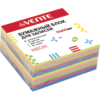 Блок для записей 90х90х50 5цв неон DeVente 2012703 1/6