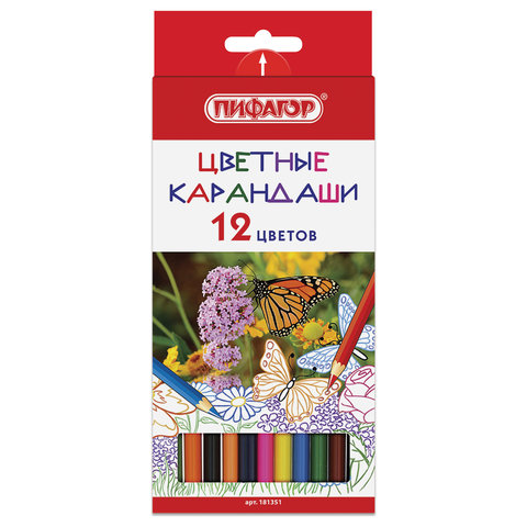 Карандаши 12цв Пифагор классич. 180240 181351/6 1/12
