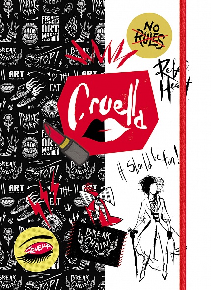 Книга д\зап. А5 80+50л Хатбер Sketchbook клапан резинка 100г 26634 Cruella
