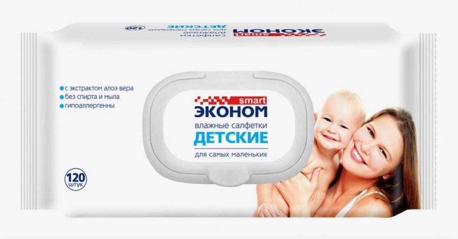 Салфетки влажные 120шт Смарт детские с крышкой 914-012