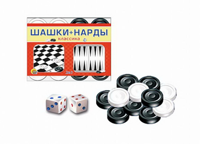Шашки и нарды в коробке "классика" ИН-0676 1/