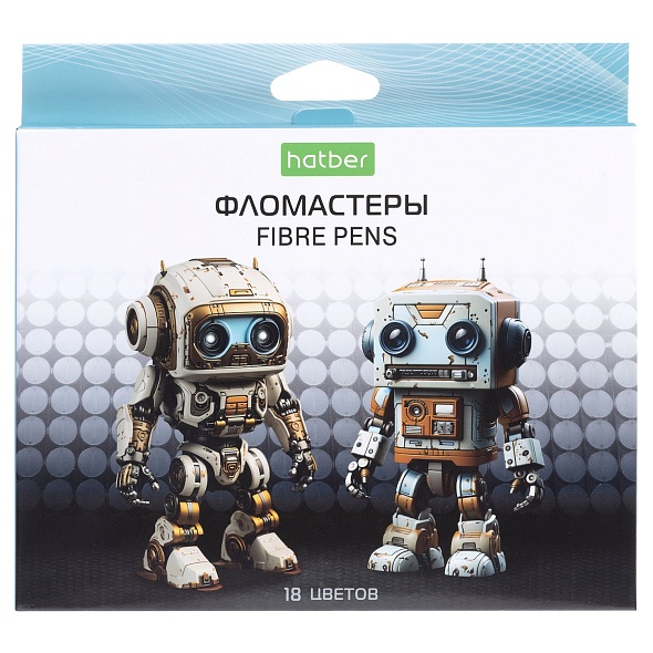 Фломастеры 18цв Hatber "Роботы 84604, дрифт 89908 1/12