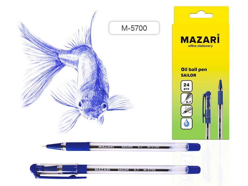 Масляная ручка Mazari sailor 5700 гибрид синяя 1/24