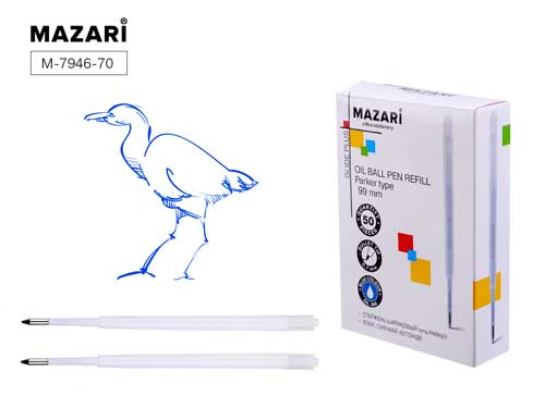 Шарик. стержень объем. пластик 98мм Mazari 7946 синий 1/50