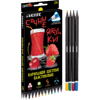 Карандаши 24цв deVente Juicy Black 3-гран мягкие 5024119