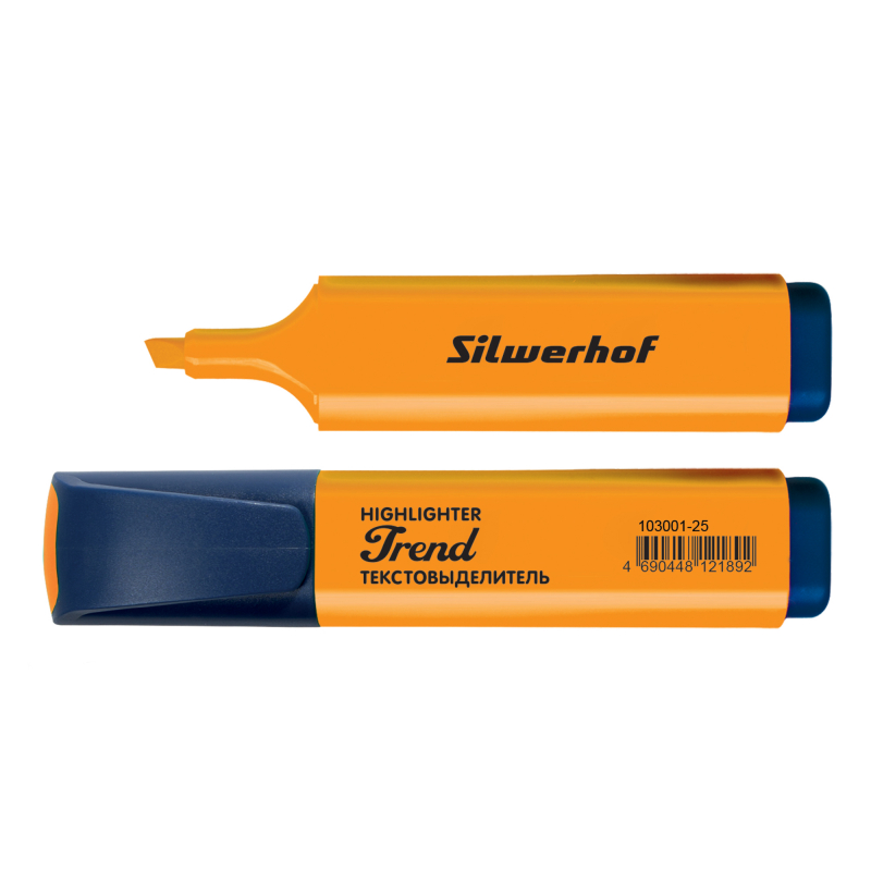 Текстовыделитель Silwerhof 5мм 108036-06 оранжевый , 1/12