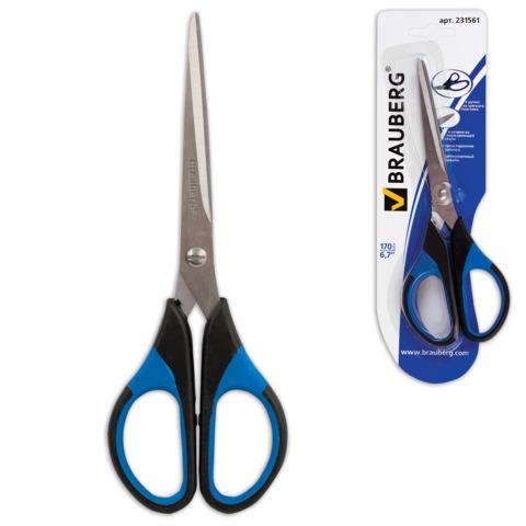 Ножницы Brauberg 170мм 231561 рез.вставки 1/12