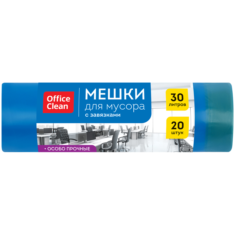 Мешки для мусора 30л 20шт 20мк с завязками Komfi MUSFI2
