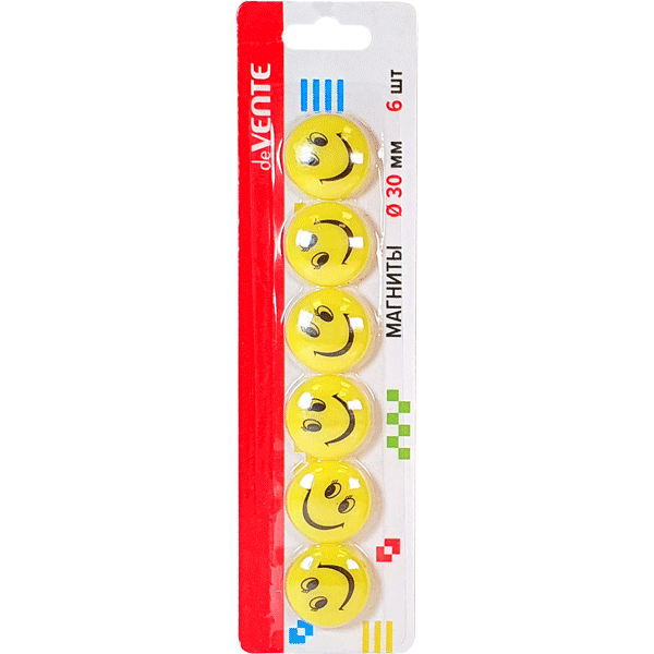 Набор магнитов 30мм 6шт SMILE deVente 6021501