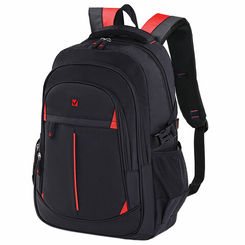 Рюкзак Brauberg 226376 черный красн вставки 45*28*18