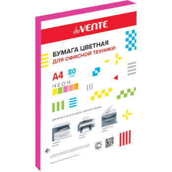 Бумага А4 50л DeVente неон розовая малиновая 2072240 1/40