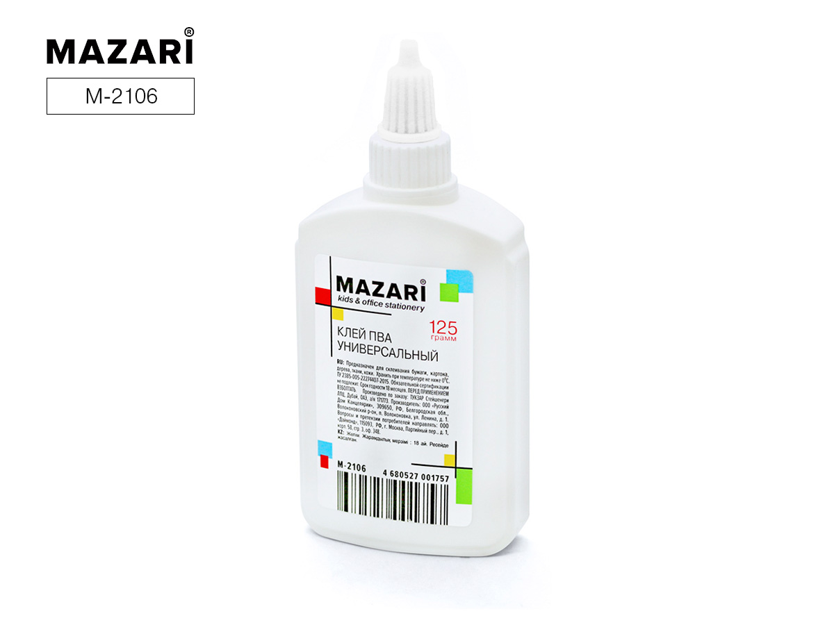 Клей ПВА универсал. Mazari 2106 125г 1/40