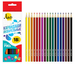 Карандаши акварельные 18цв ВКФ ЛЕО "Учись 1/8